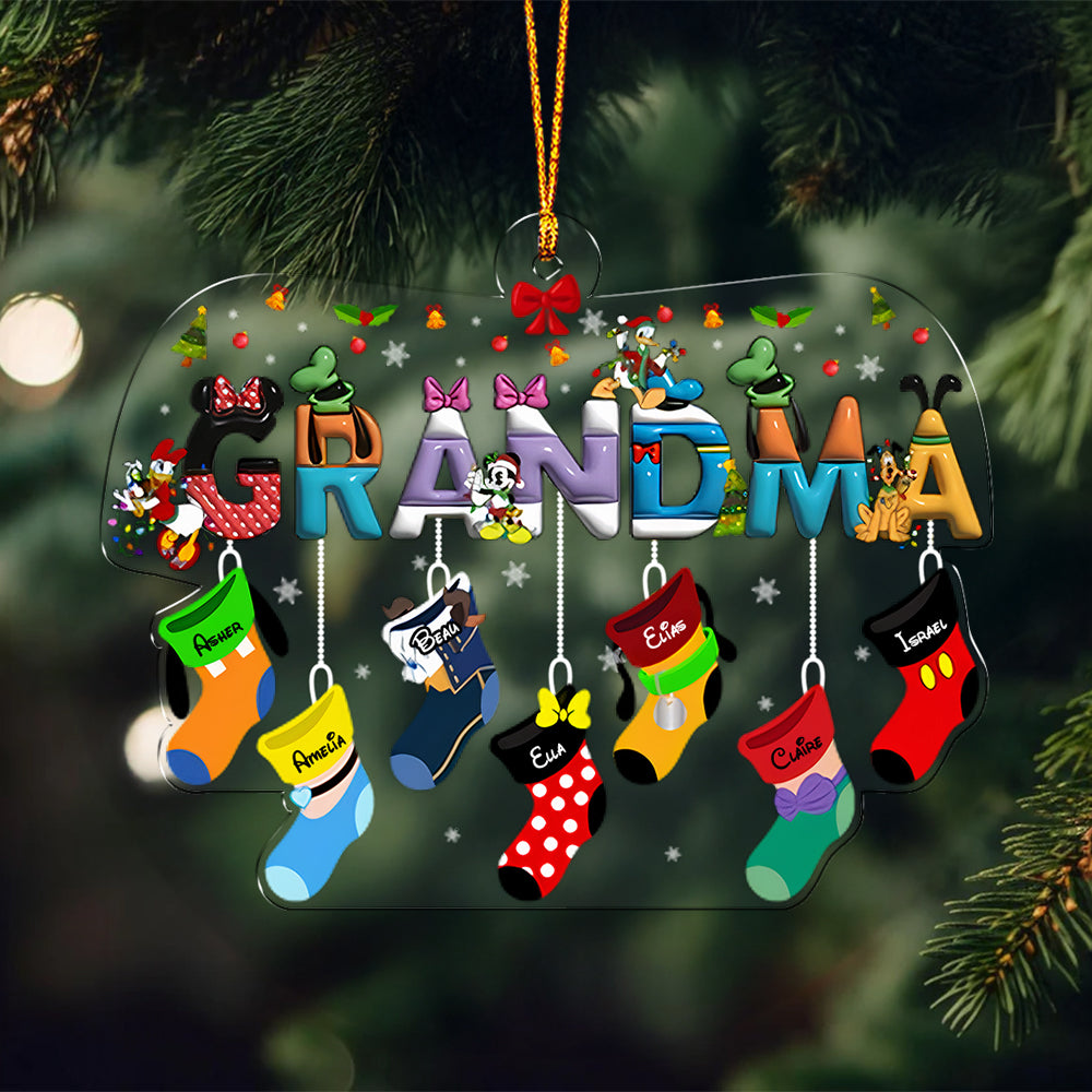 Personalized Gifts For Grandma Socks Christmas Acrylic Ornament 11naqg191124