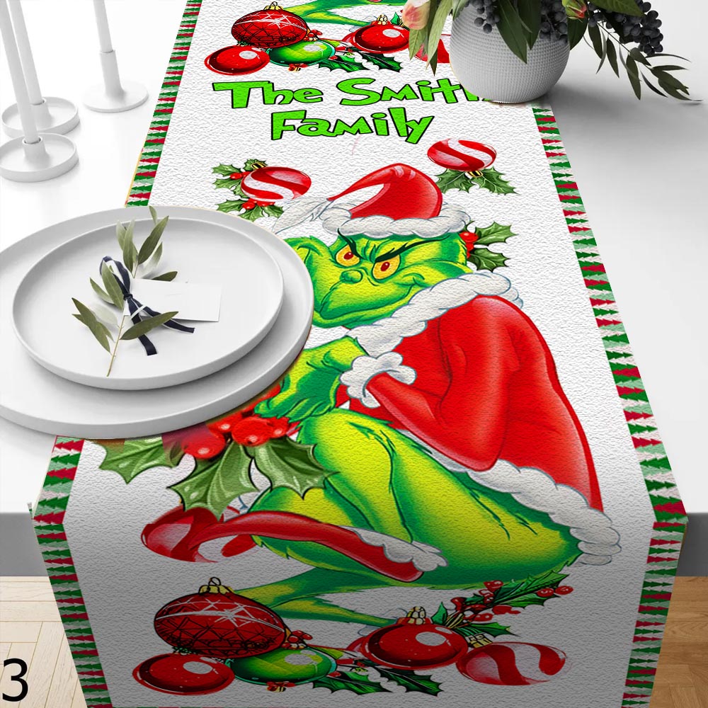 Merry Grinchmas - Personalized Family Table Runner