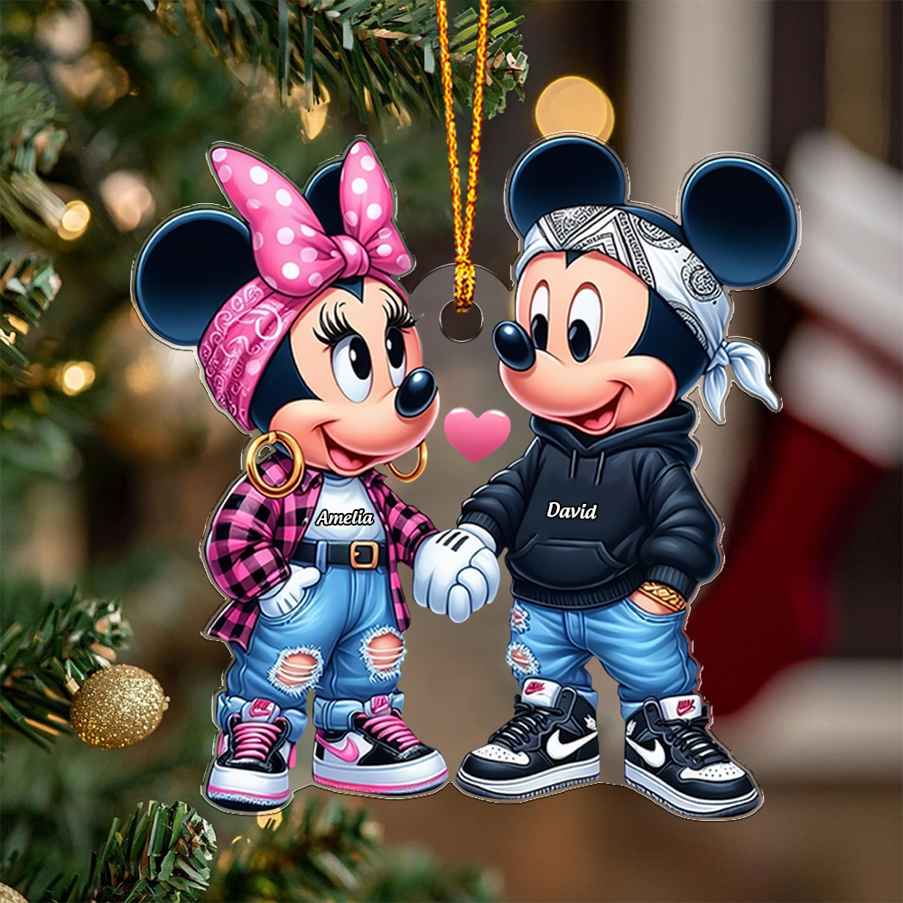 Mouse Couple - Personalized Mouse Transparent Car Ornament