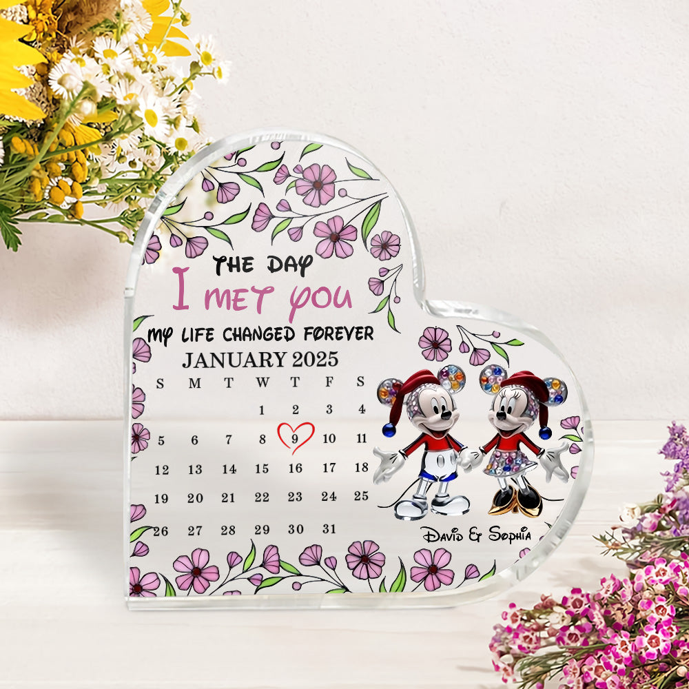 The Day I Met You - Personalized Mouse Custom Shaped Acrylic Plaque 03nath101224