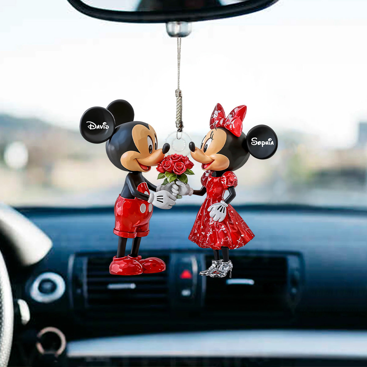 Cute Mouse Couple - Personalized Mouse Car Ornament 08nath101224