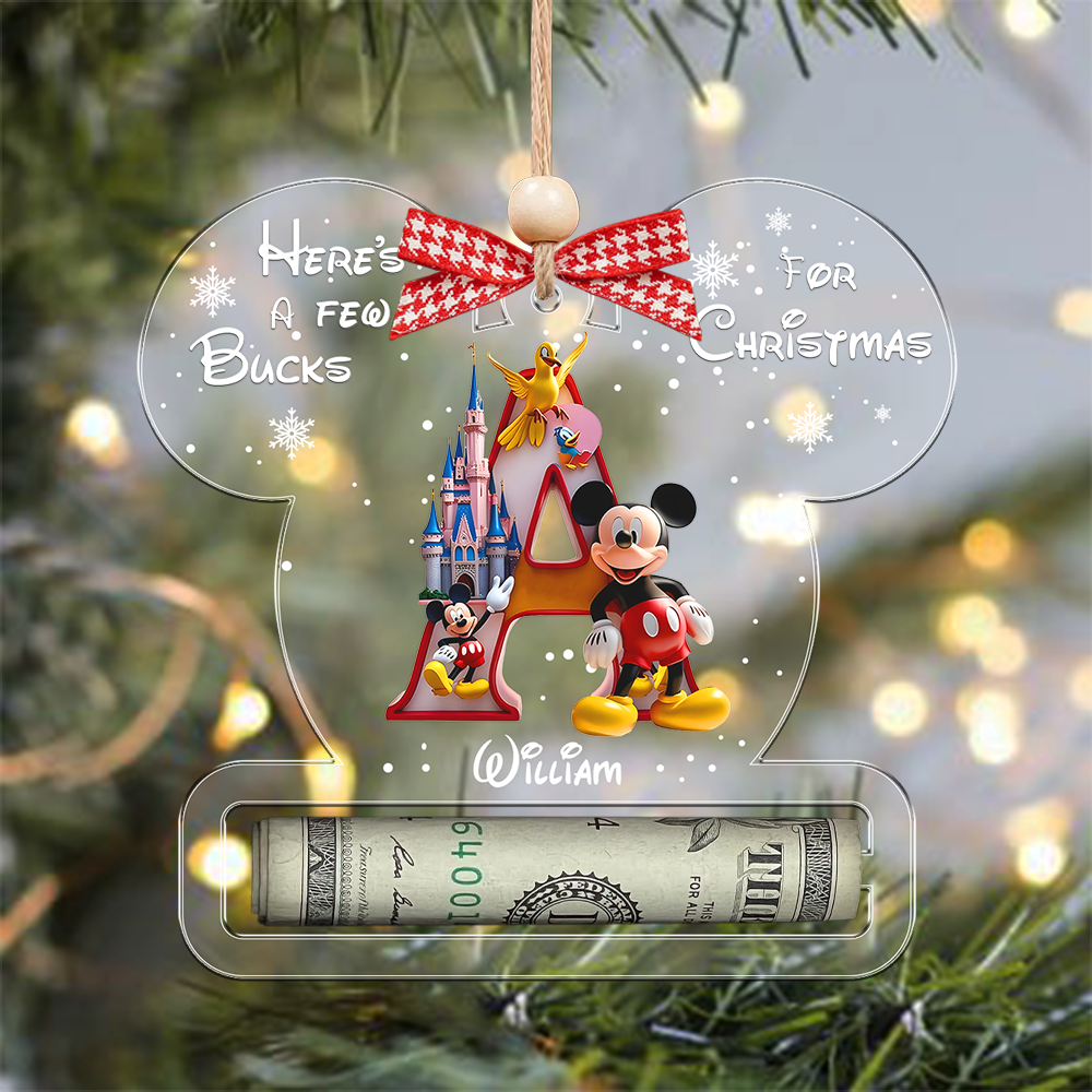 Few Bucks For Christmas - Personalized Mouse Transparent Ornament