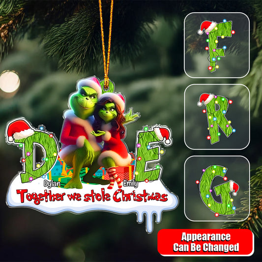 Green Couple Christmas - Personalized Ornament 01nath081124