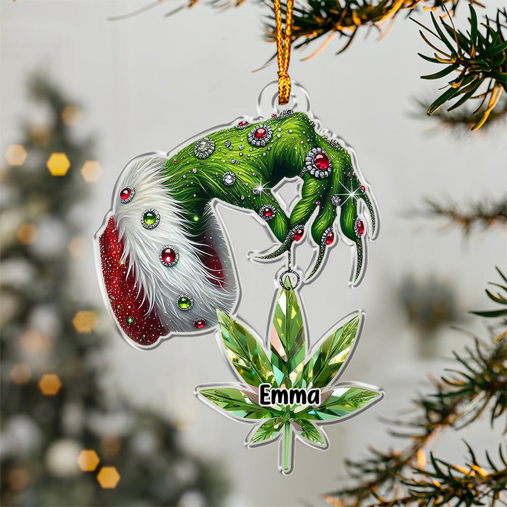 Merry Christmas - Personalized Weed Custom Shaped Ornament 02naqg251124