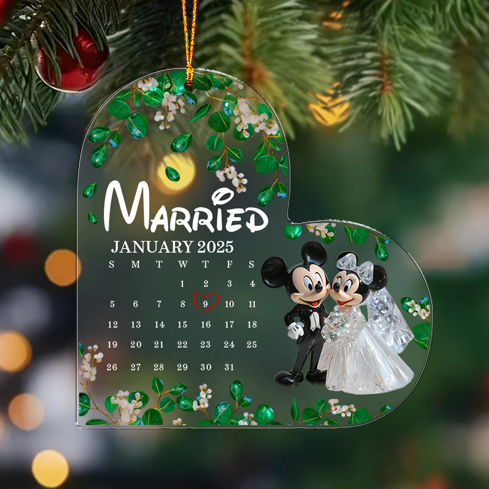 Cute Mouse Couple - Personalized Mouse Transparent Ornament 11nath261124