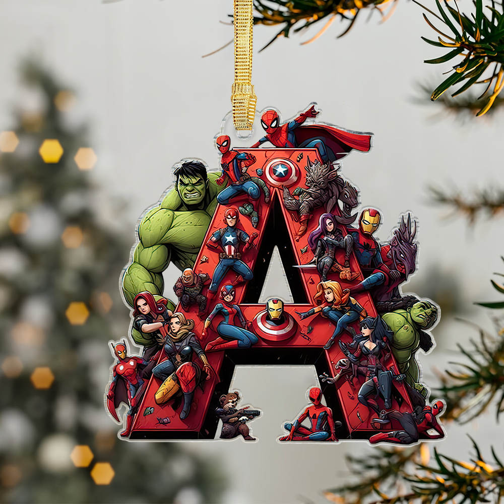 Merry Christmas - Personalized Superhero Transparent Ornament