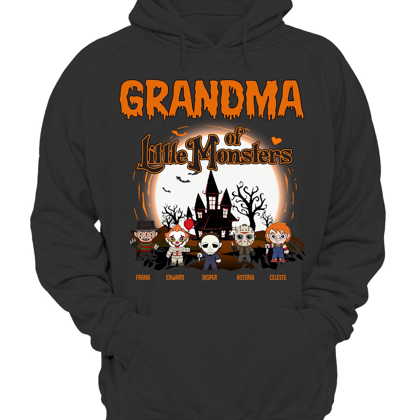 Grandma Of Little Monsters - Personalized Unisex T-Shirt, Hoodie, Sweatshirt - Halloween Gift For Grandma