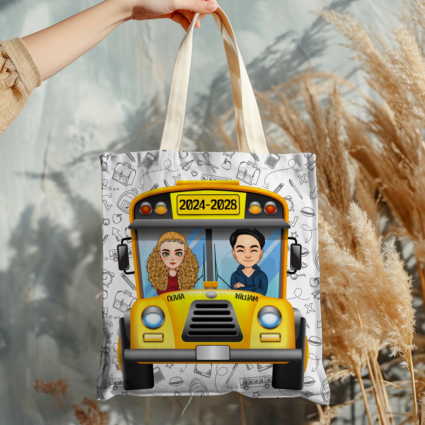 Custom Tote Bag School Bus - Back To School 2024