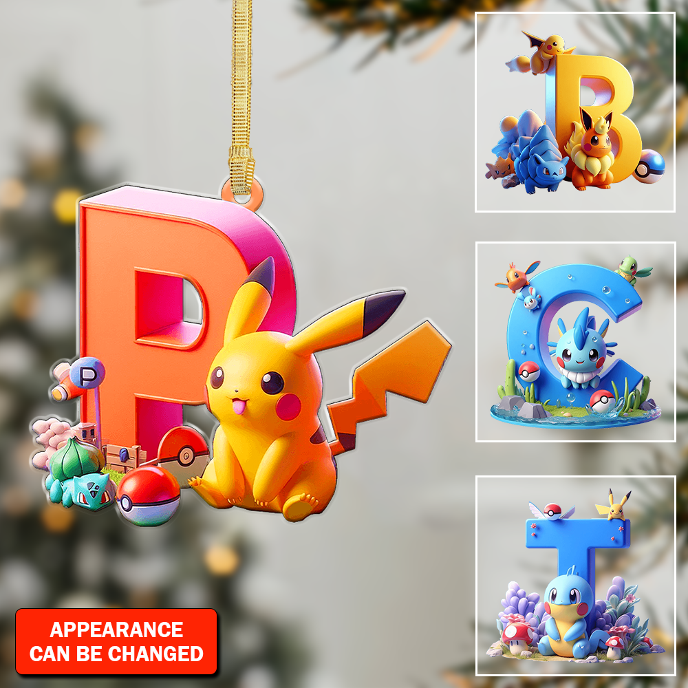 Cute Monster Letter - Personalized Monster Trainer Ornament