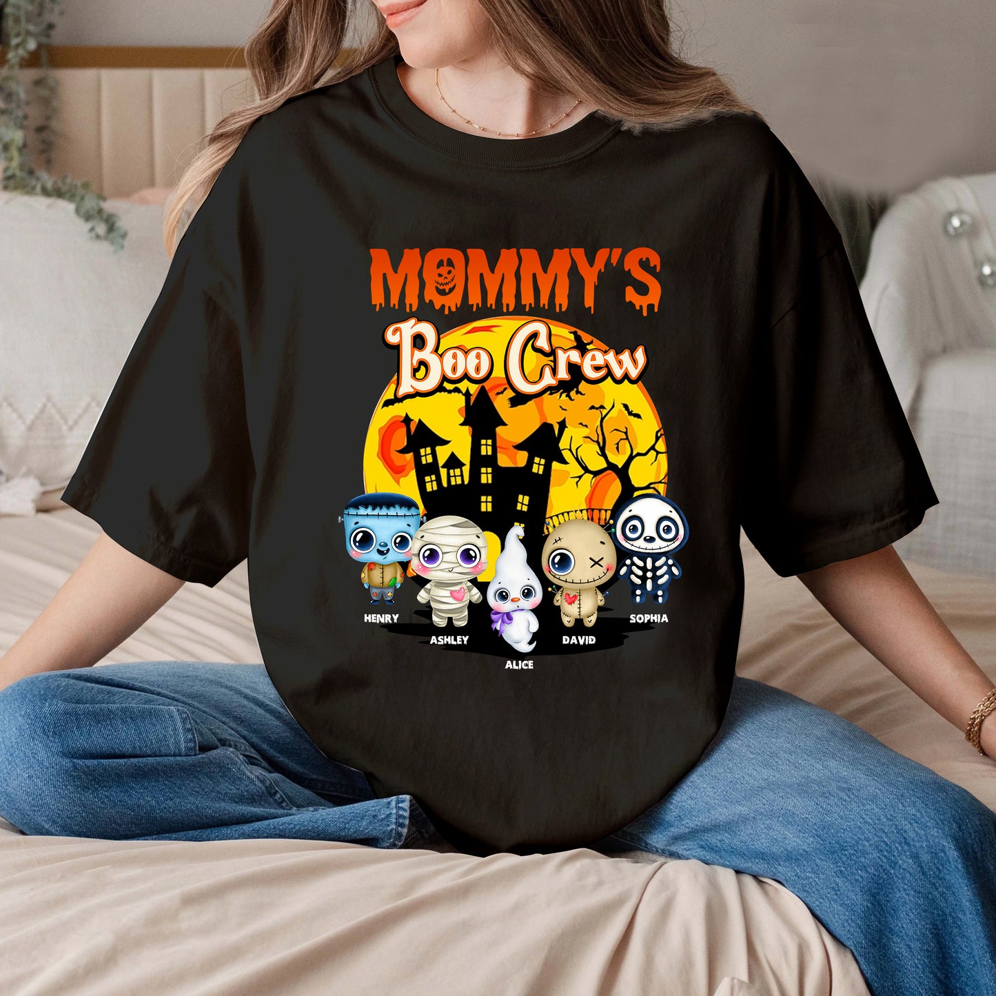 Grandma's Boo Crew Custom Family Title Halloween - Personalized Shirt