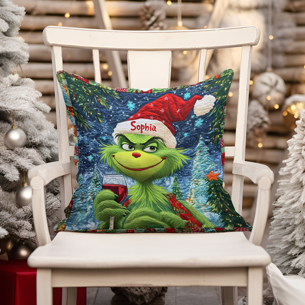 Merry Grinchmas - Personalized Stole Christmas Throw Pillow