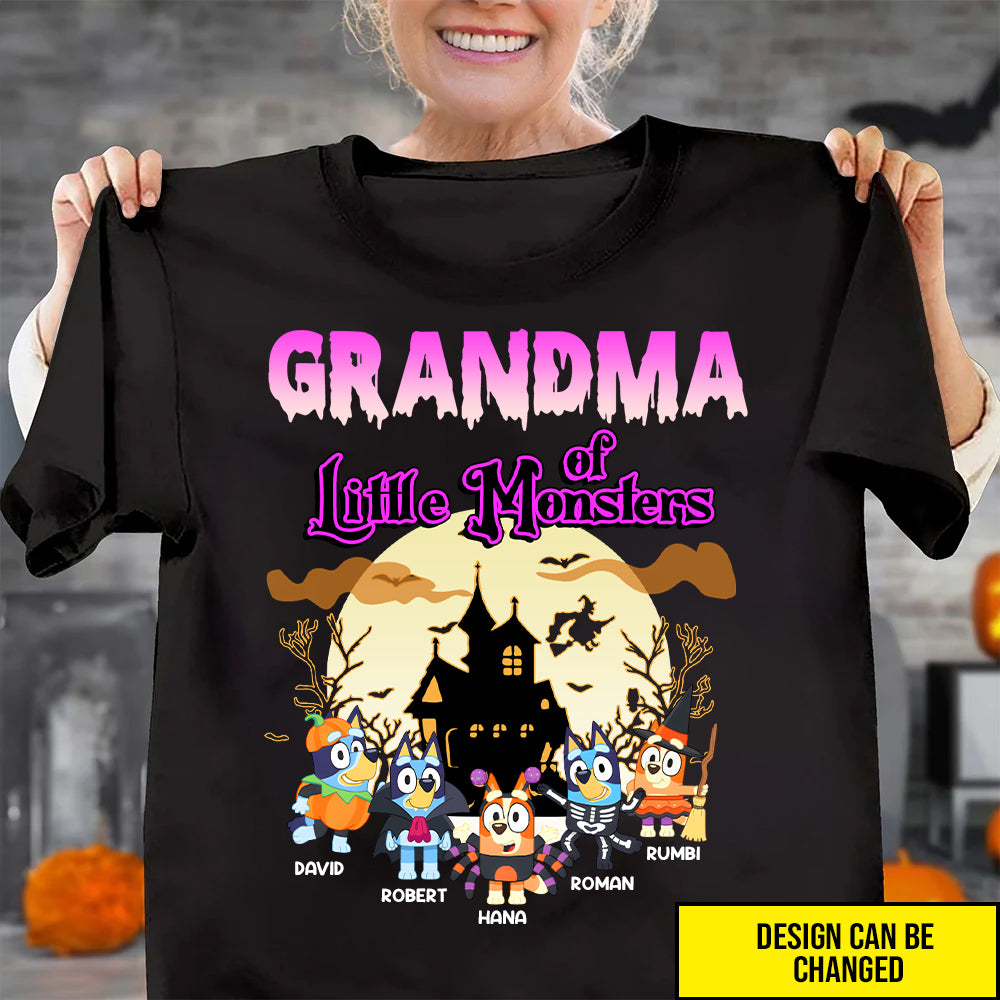 Grandma of Little Monster - Cartoon Dog Family Halloween - Personalized Shirt