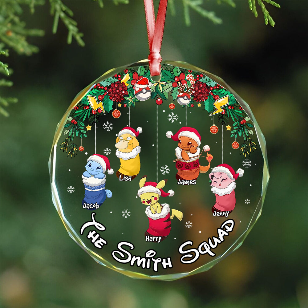 Stocking Family Ornament - Game Mascot Kids - Personalized Gifts For Game Family