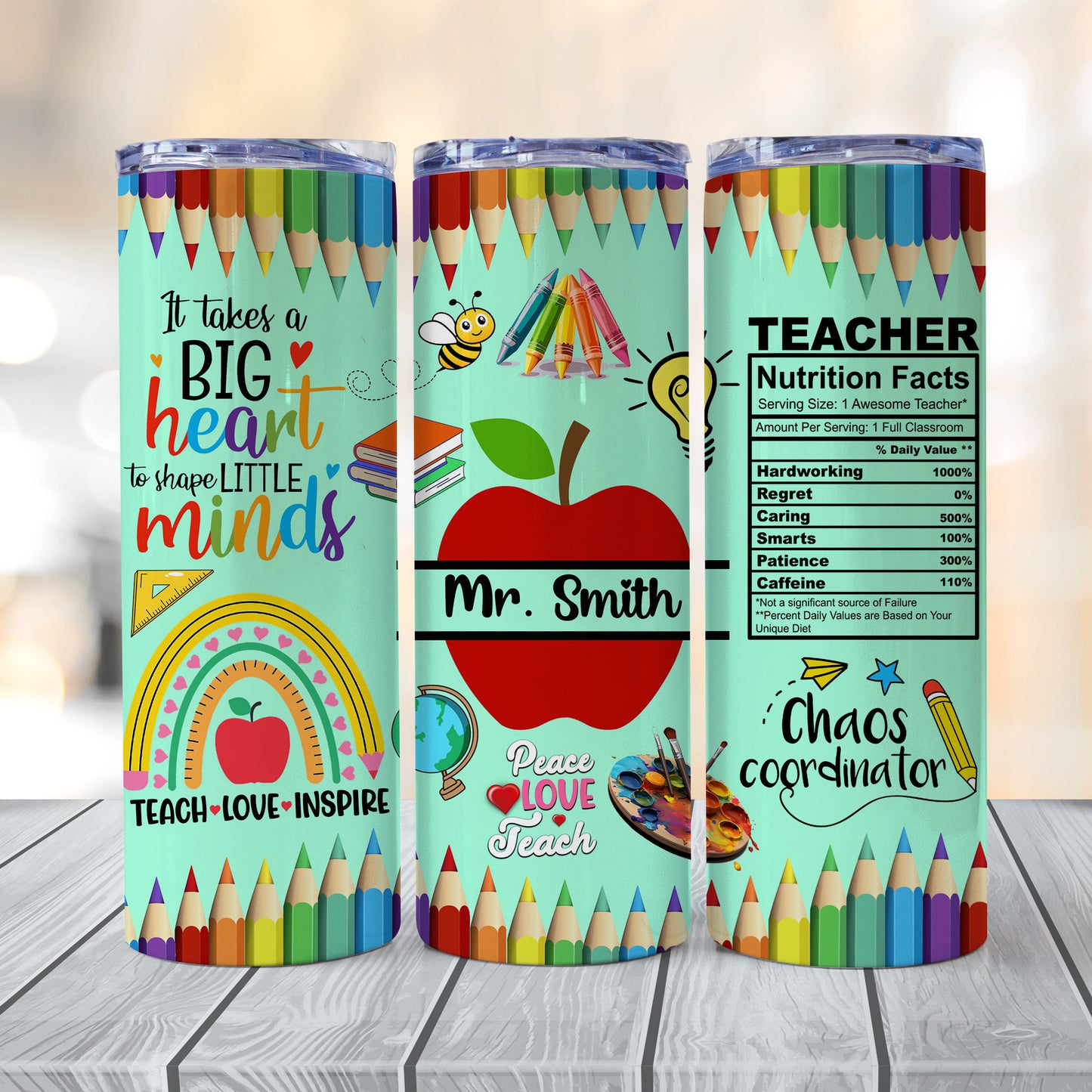 Personalized Teacher Tumbler 20 oz Back To School