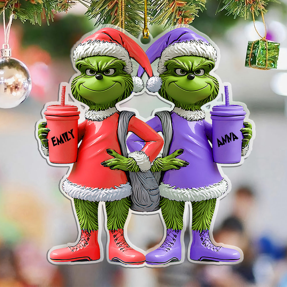 Besties Grinch - Personalized Stole Christmas Transparent Ornament 01naqg221024