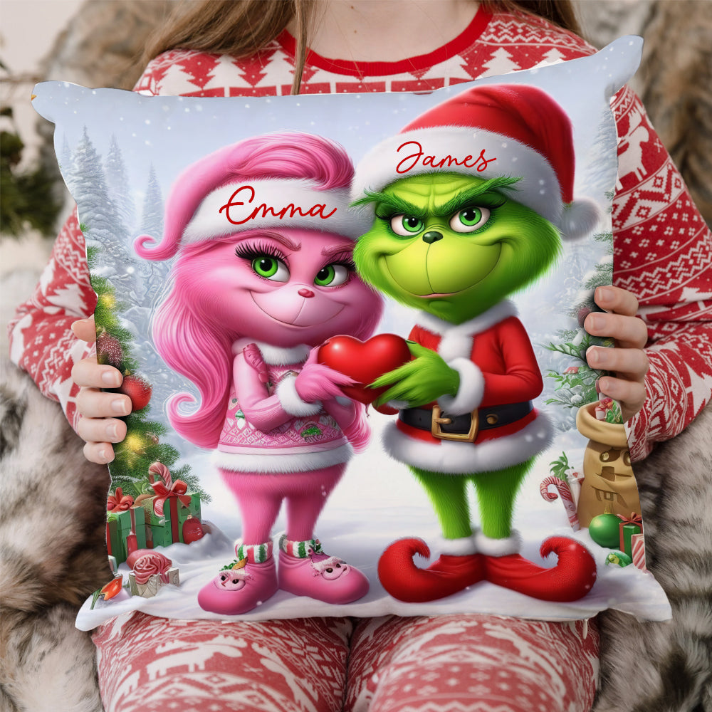 Merry Grinchmas - Personalized Stole Christmas Throw Pillow