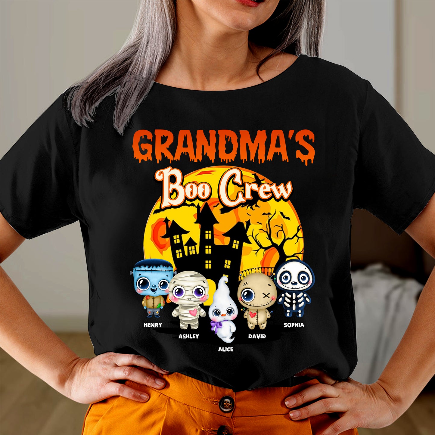 Grandma's Boo Crew Custom Family Title Halloween - Personalized Shirt