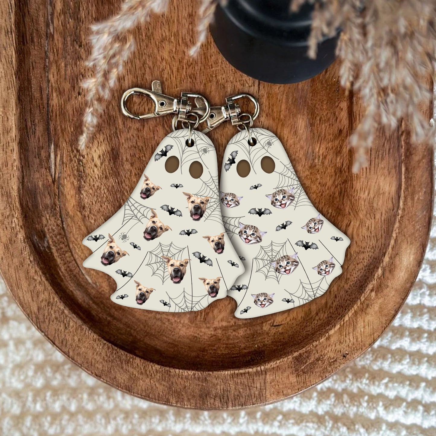 Personalized Halloween Spooky Ghost Keychain