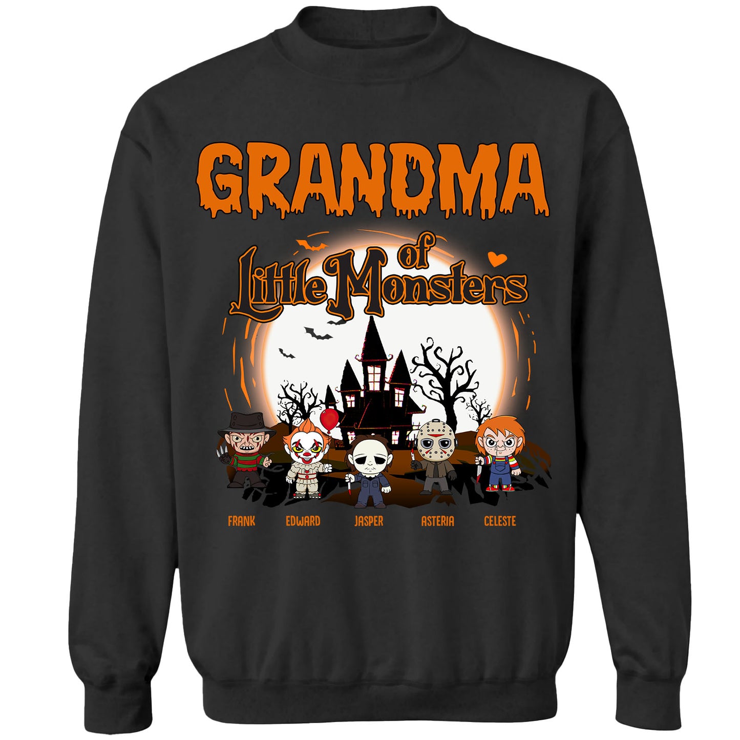 Grandma Of Little Monsters - Personalized Unisex T-Shirt, Hoodie, Sweatshirt - Halloween Gift For Grandma