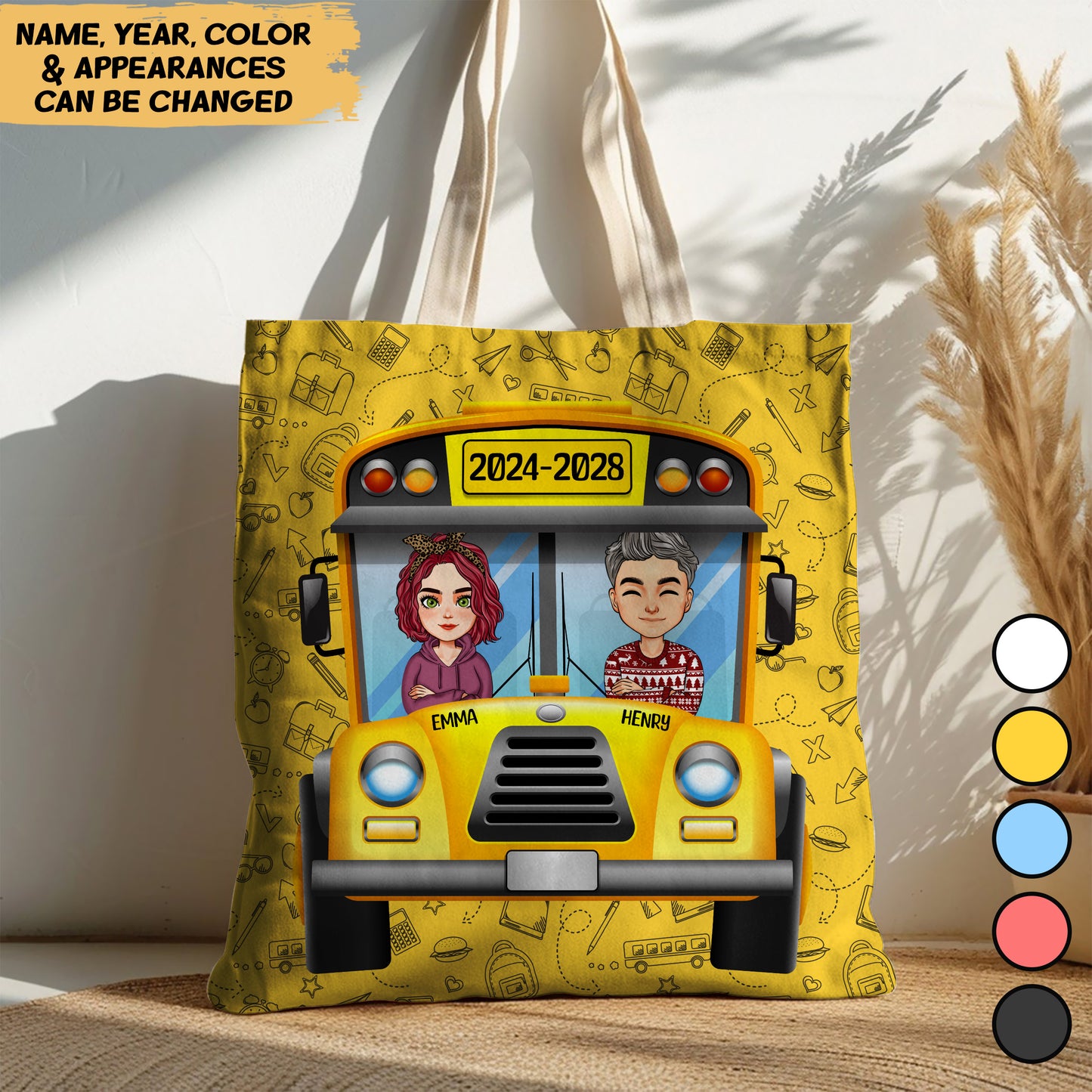 Custom Tote Bag School Bus - Back To School 2024