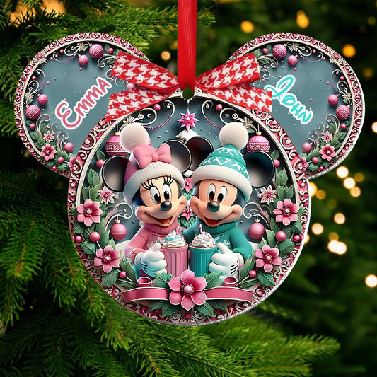 Christmas Mouse Couple - Personalized Mouse Ornament