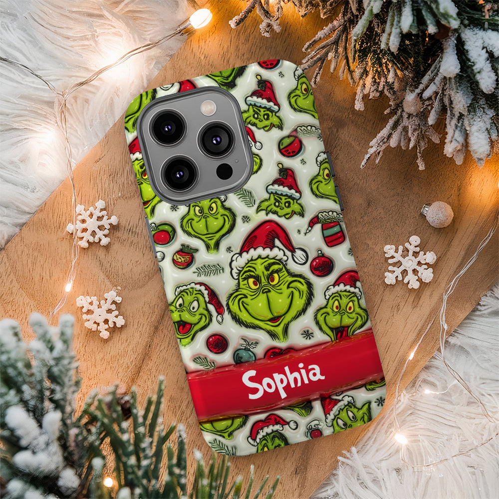 Green Character - Personalized Stole Christmas Full Print Phone Case 06nami301124