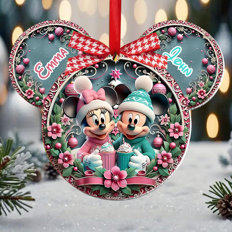 Christmas Mouse Couple - Personalized Mouse Ornament