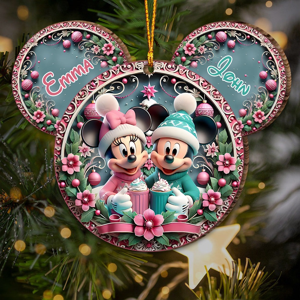 Christmas Mouse Couple - Personalized Mouse Ornament