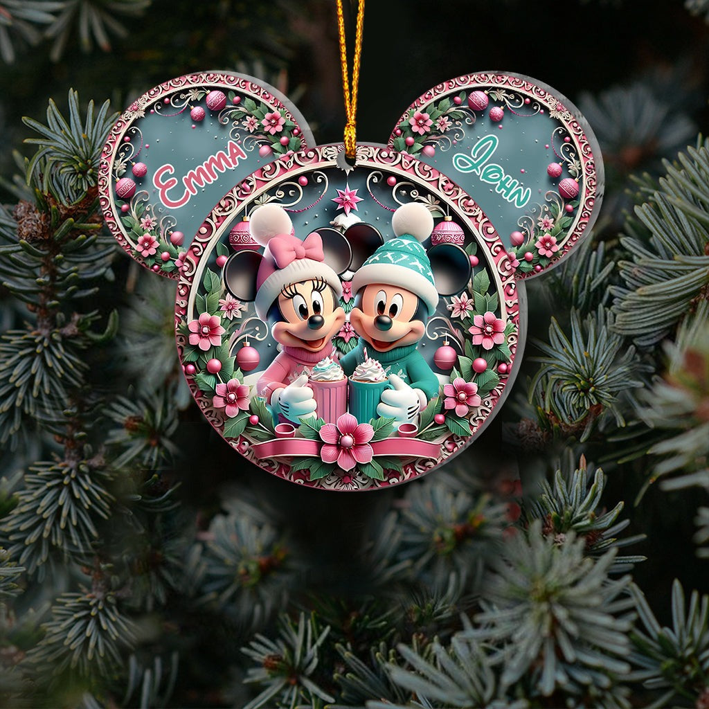 Christmas Mouse Couple - Personalized Mouse Ornament