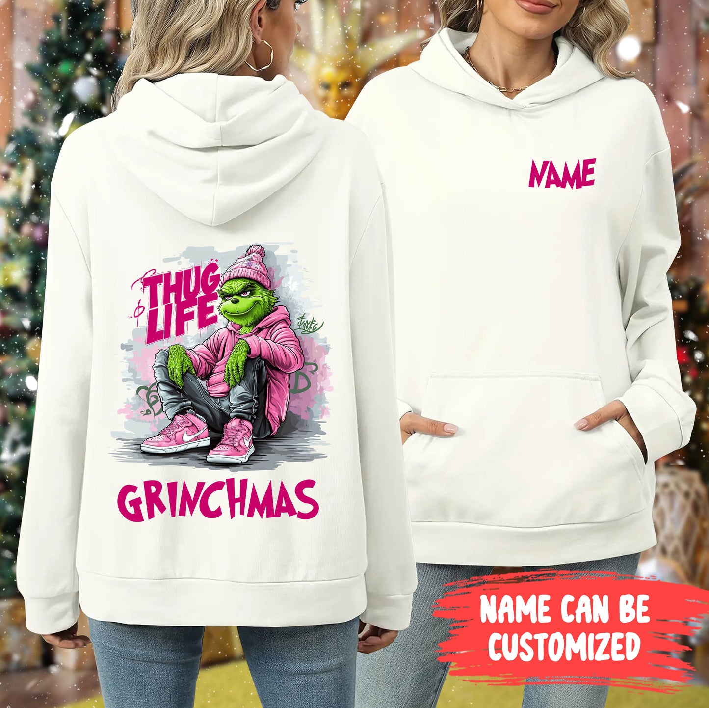 Grinchy Thug Life - Personalized 2D Hoodie