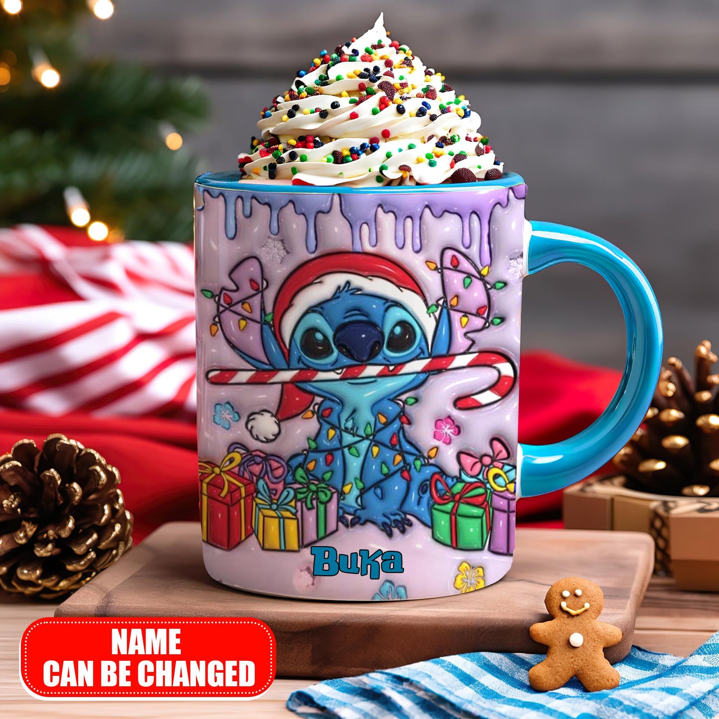 Merry Ohana, Personalized Ohana Accent Mug