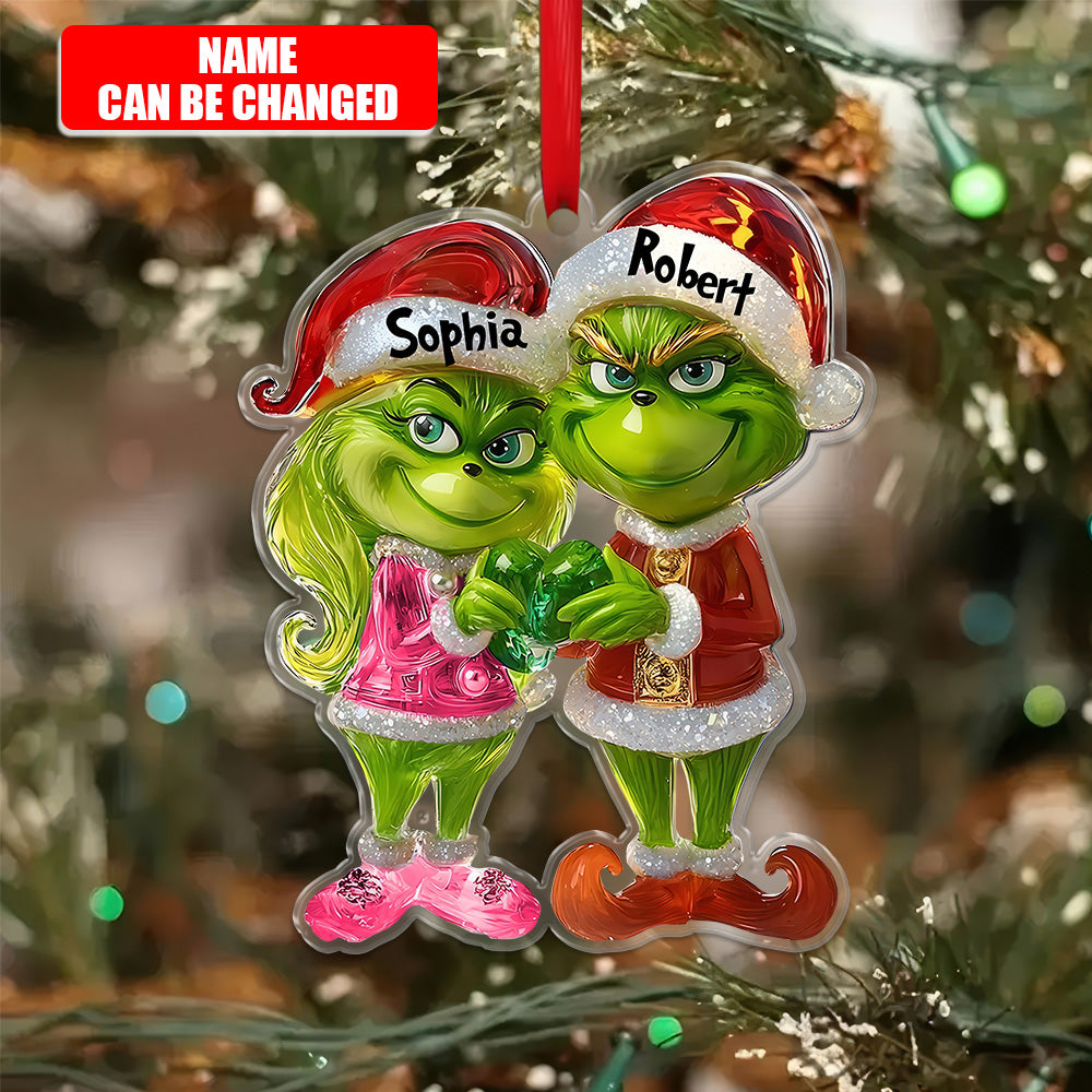 Green Couple - Personalized Stole Christmas Ornament 05naqg151124