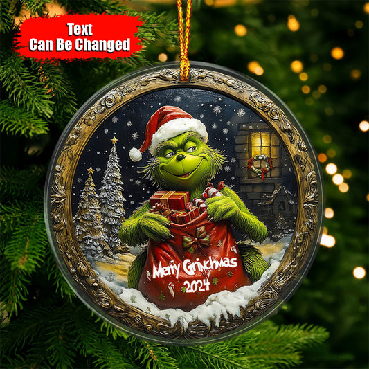 Breaking Naughty Monster - Personalized Stole Christmas Ornament