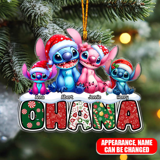 Ohana Holiday Family - Personalized Ornament 05naqg081124