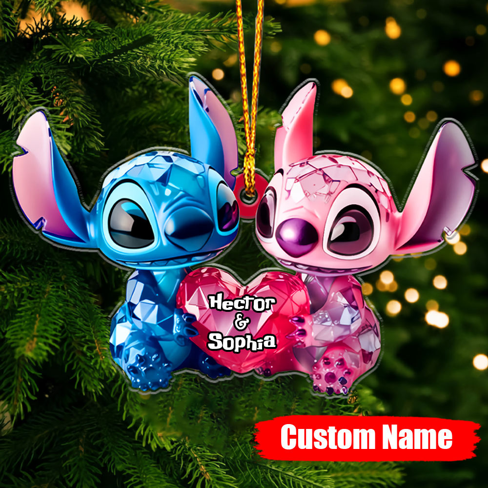 Pink & Blue Ohana - Personalized Ohana Ornament