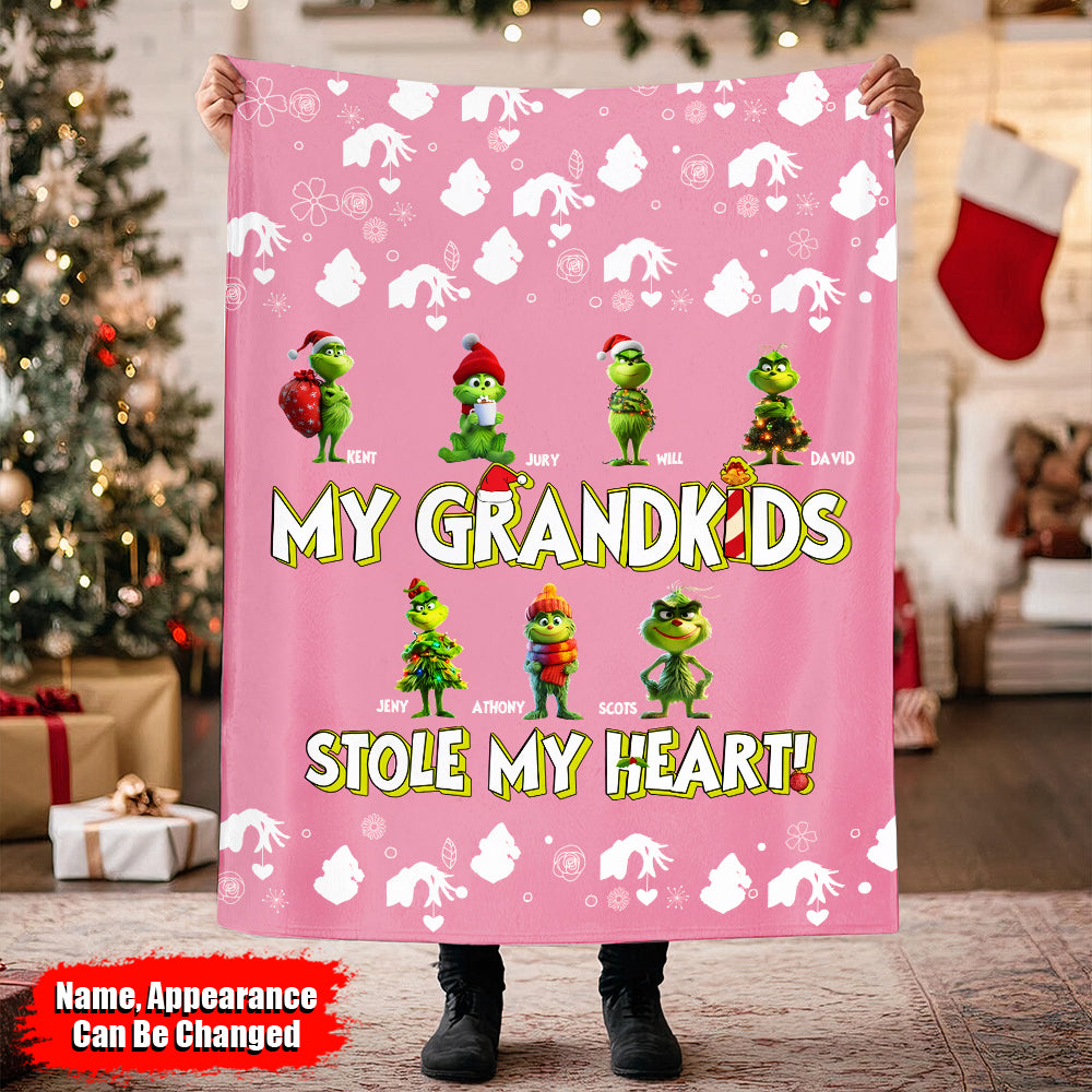 My Grandkids Stole My Heart - Personalized Blanket 01nath191124