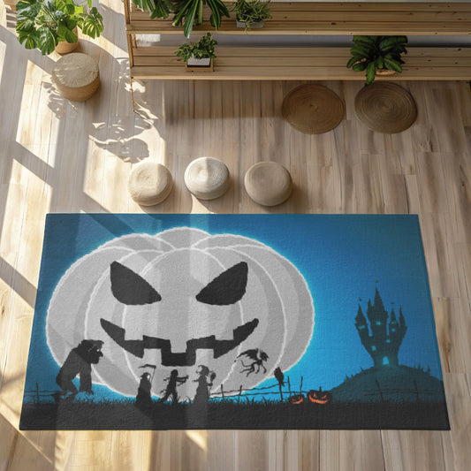 Spooky Pumpkin Halloween Rug