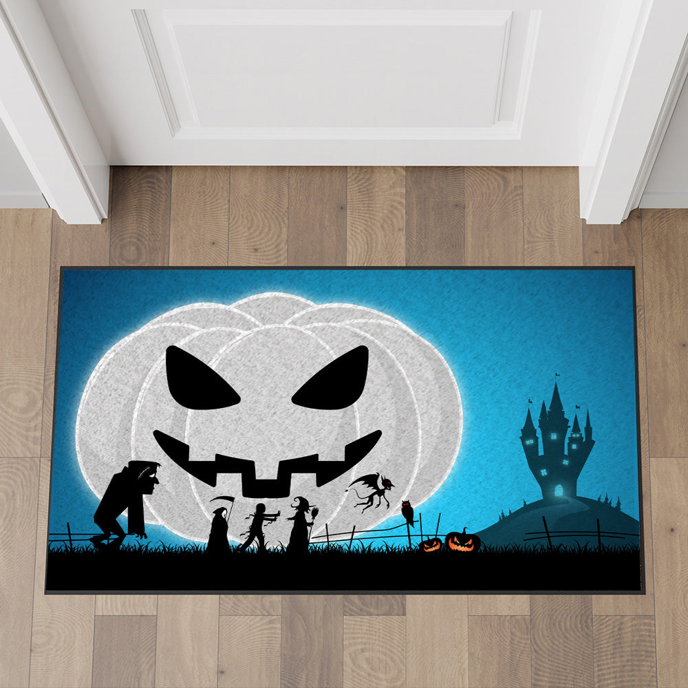 Spooky Pumpkin Halloween Rug