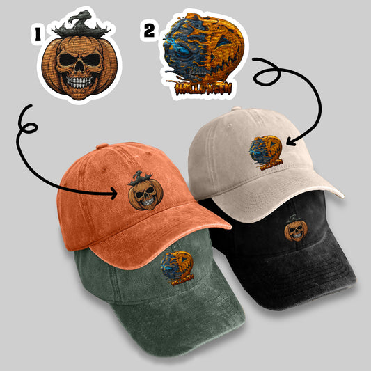 Personalized Pumpkin Skull Halloween Baseball Cap