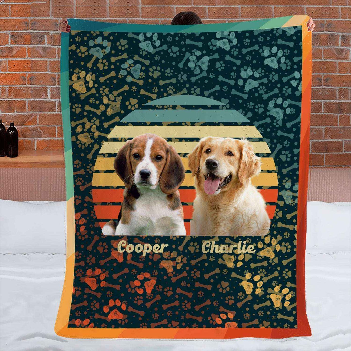 Custom Photo Dog Cat Vintage Retro Pet Blanket T286 HN590 - Demiq Ecommerce