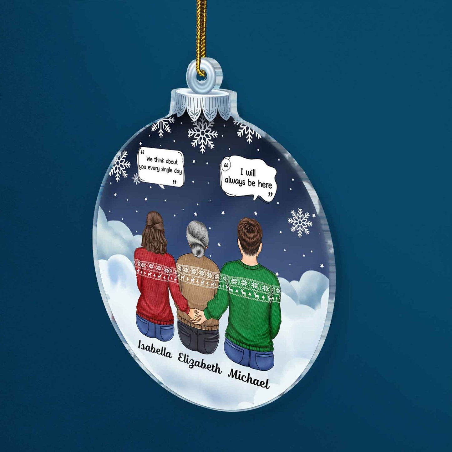 We Miss You I Know - Christmas Memorial Gift For Family - Personalized Custom Shaped Acrylic Ornament - Demiq Ecommerce