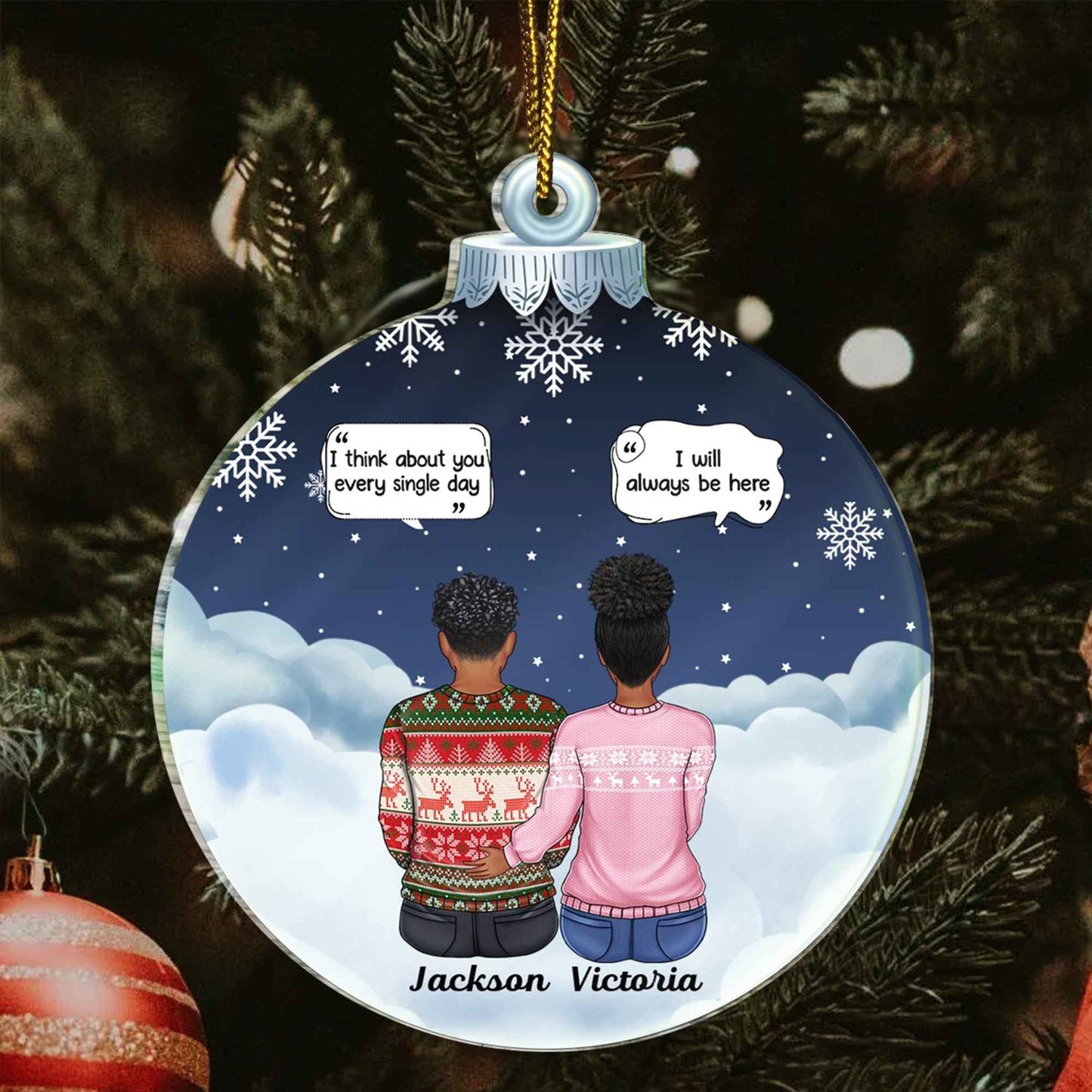 We Miss You I Know - Christmas Memorial Gift For Family - Personalized Custom Shaped Acrylic Ornament - Demiq Ecommerce