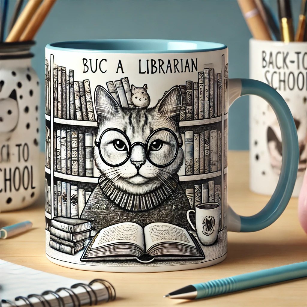 A Back To School Cat-tastic Library: Your Daily Dose of Caffeine and Cute