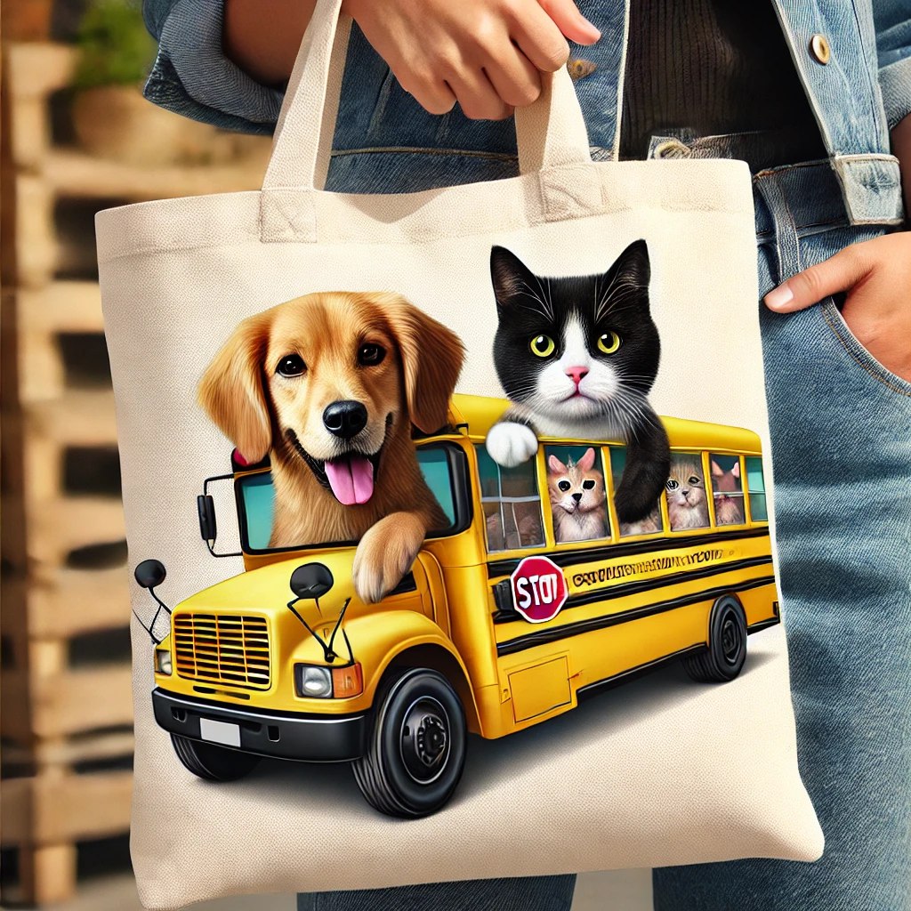 Perfect for Back To School: A Cat and Dog Tote