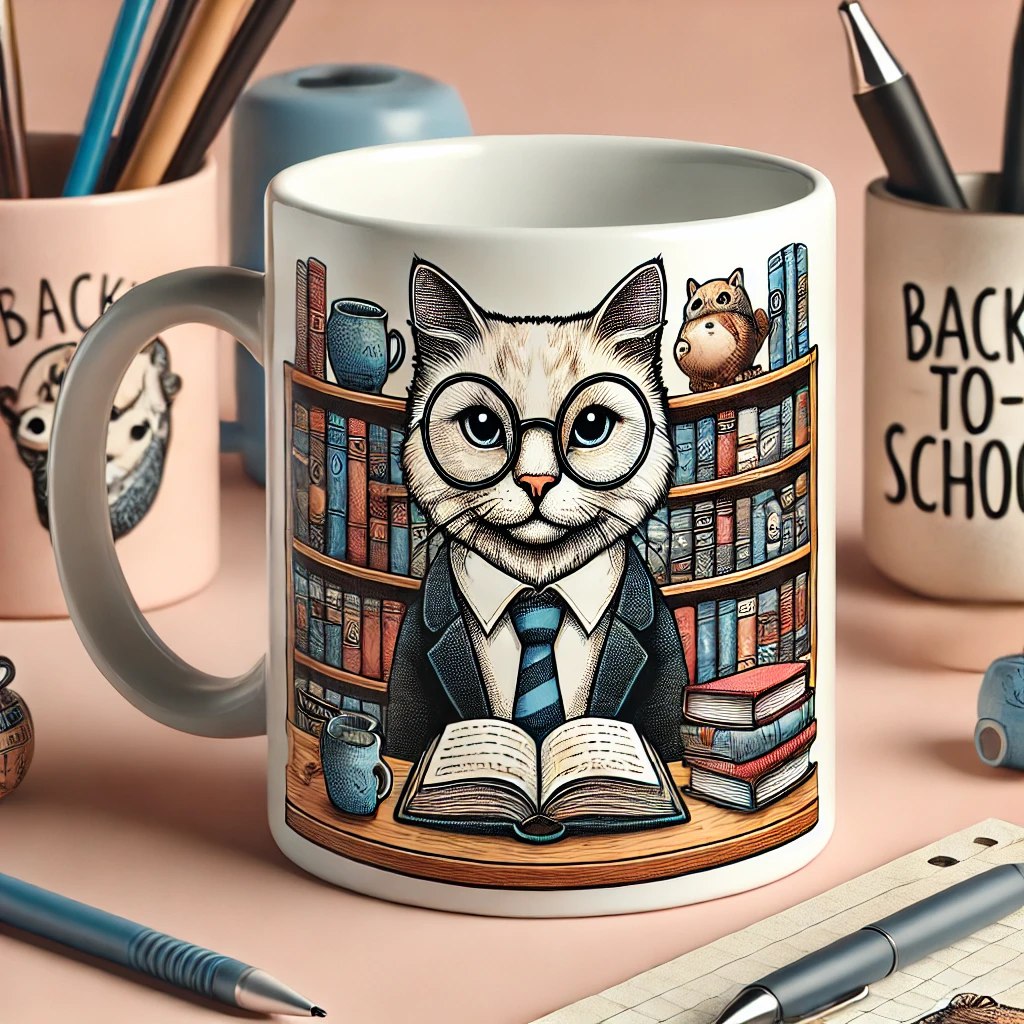 A Back To School Cat-tastic Library: Your Daily Dose of Caffeine and Cute